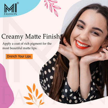 MI Fashion Dare to Shine with Our Creamy Matte Lipstick for a Perfectly Polished Look (Pack of 3pcs 3.5gm) (Pink Cherrywood Dark Rose)