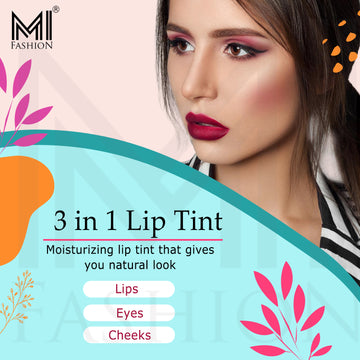 MI Fashion Natural Lip Tint for Women Paraben and Chemical Free, Vegan Friendly, Cheek and Eyes Tint, Soften Matte Peach Crush