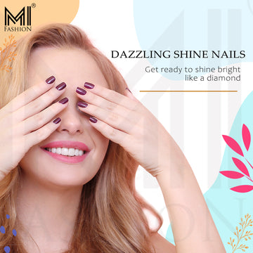 MI Fashion Achieve a Glossy Look with Our Range of Nail Polish Sets (Metallic Maroon)