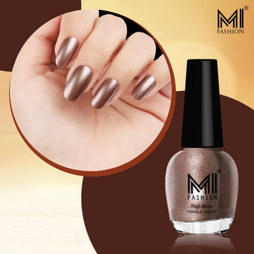MI Fashion Get the Perfect Glossy Manicure with Our Nail Polish Set (Metallic Coffee)