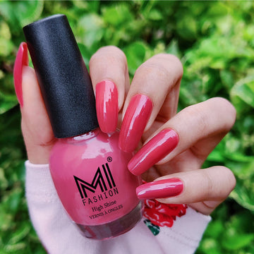 MI Fashion Achieve a Glossy Look with Our Range of Nail Polish Sets (Cranberry Pink)