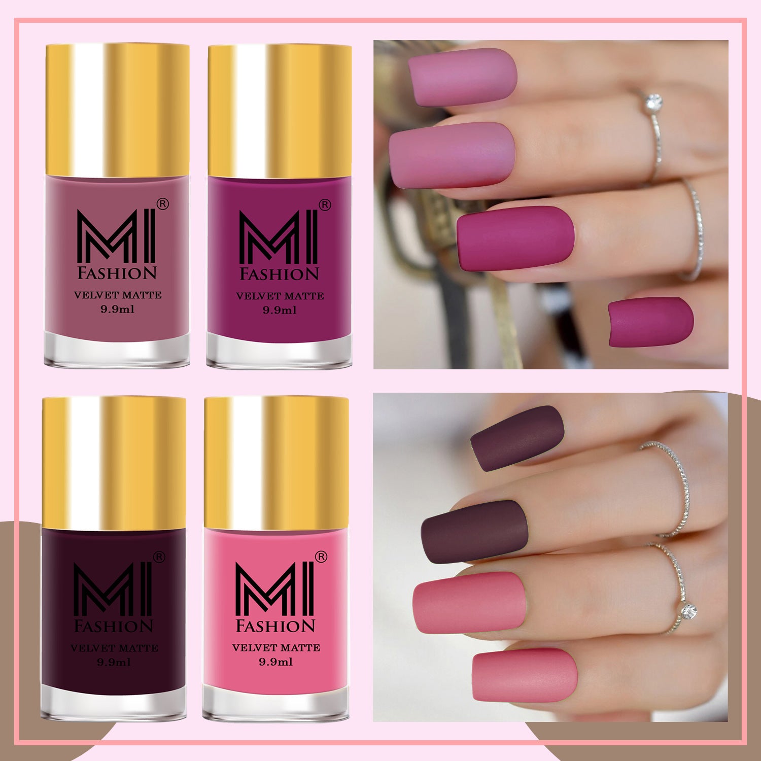 MI Fashion Matte Finish Get a Smooth, Velvety Look with Our Matte Nail