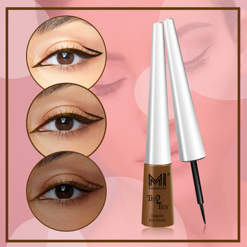 MI Fashion Eyeliners with a Shimmer Finish for a Glamorous Look (Brown Liquid Eyeliner)
