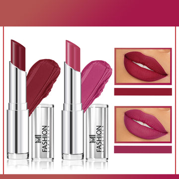 MI Fashion Add a Touch of Glam to Your Lips with Our Creamy Matte Lipstick Shades (Cherrywood, Purple Peach)