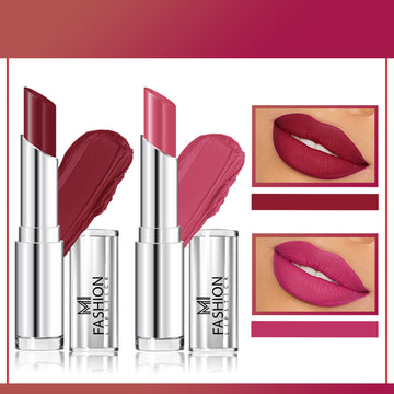 MI Fashion Add a Touch of Glam to Your Lips with Our Creamy Matte Lipstick Shades (Cherrywood, Deep Rose)