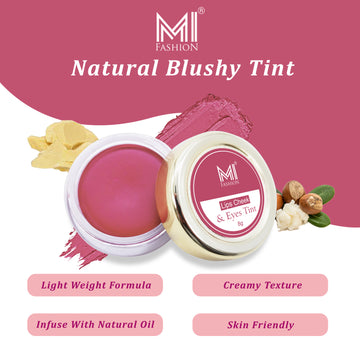 MI Fashion Natural Lip Tint for Women Paraben and Chemical Free, Vegan Friendly, Cheek and Eyes Tint, Soften Matte Peach Crush