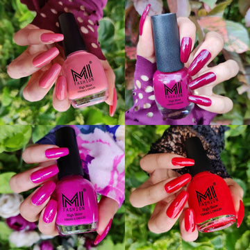 MI Fashion Upgrade Your Nail Game with 4pc Combo (Candy Cotton,Wine,Bright Plum,Red)