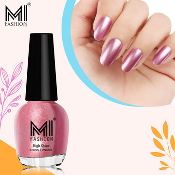 MI Fashion Nail Paint Kit Create Eye Catching Glossy Nails with Ease (Metallic Pink)