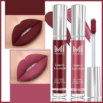 MI Fashion Matte Marvel Get the Perfect Matte Lip with Our Long-Lasting Liquid Lipstick Pack of 2 (3.5ML each) (Brown,Coast Brown)