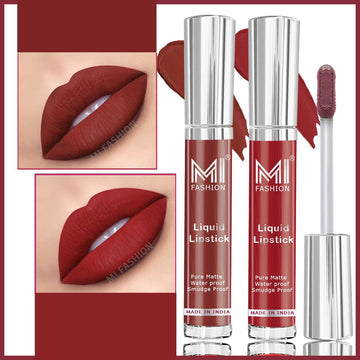 MI Fashion Lip Service Our Liquid Matte Lipstick Delivers on Quality and Performance Pack of 2 (3.5ML each) (Summer Cherry,Dark Brown)