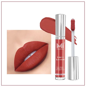 MI Fashion Kiss-Proof Color Our Liquid Matte Lipstick Stays Put All Day  Pack of 3.5ML (Brick Red)
