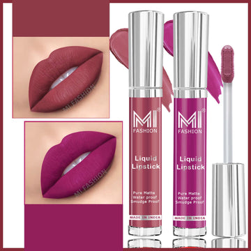 MI Fashion Lip Service Our Liquid Matte Lipstick Delivers on Quality and Performance Pack of 2 (3.5ML each) (Wine,Light Chocolate)