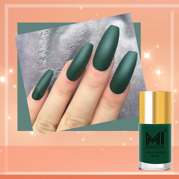 MI Fashion Matte Finish Get a Smooth, Velvety Look with Our Matte Nail Polish (Green)