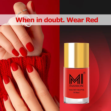 MI Fashion Get the Look Create a Chic and Sophisticated Style with Our Matte Nail Polish (Orange)