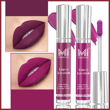 MI Fashion Matte Marvel Get the Perfect Matte Lip with Our Long-Lasting Liquid Lipstick Pack of 2 (3.5ML each) (Wine,Deep Violet)