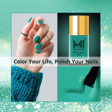 MI Fashion Nail Nirvana Find Your Perfect Matte Shade with Our Wide Selection of Nail Polish (Blue)