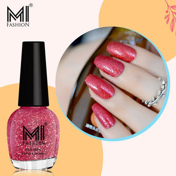 MI Fashion Highly Shiny Nail Polish for HD Shine Texture & Never Ending Nail Polish Combo (Pink)