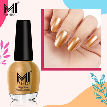 MI Fashion Nail Paint For Perfect Trendy Colors, Never Ending HD Look for Superb Shine (Gold Chrome)