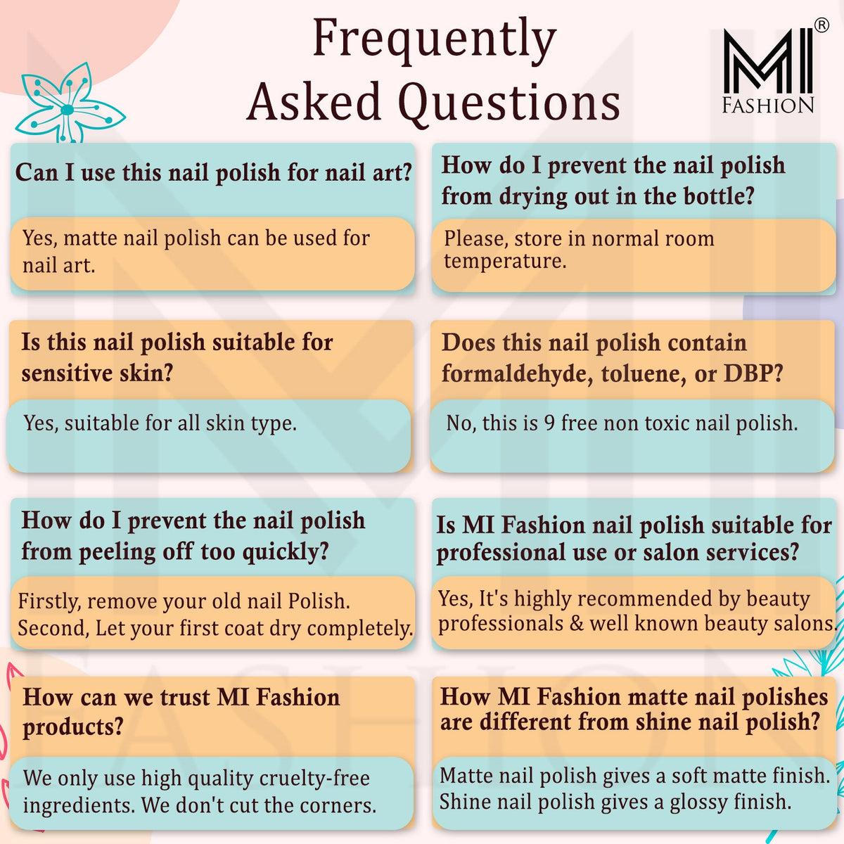 MI Fashion Shine Nail Polish FAQs
