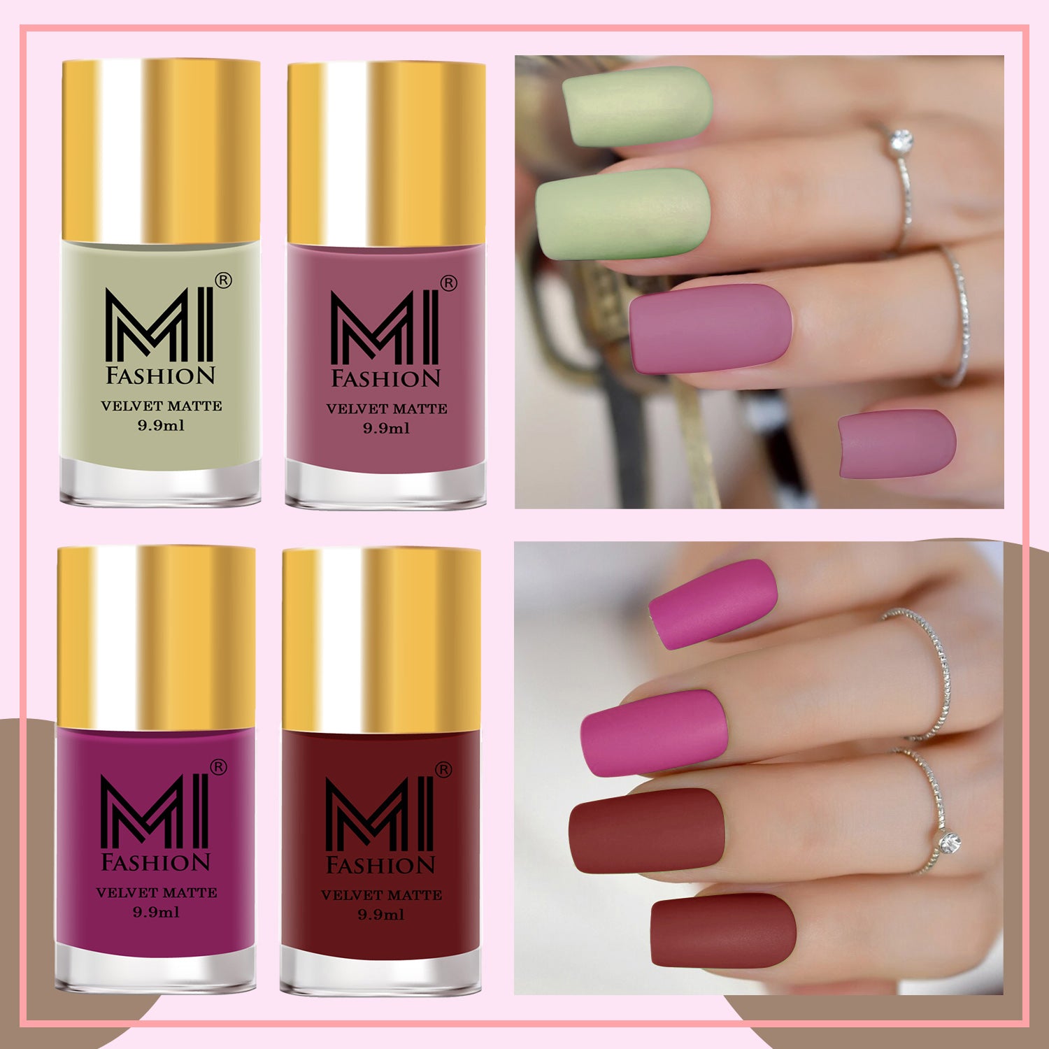 MI FASHION Sparkle and Svelte A Glamorous and Chic Matte Nail paint combo  pack