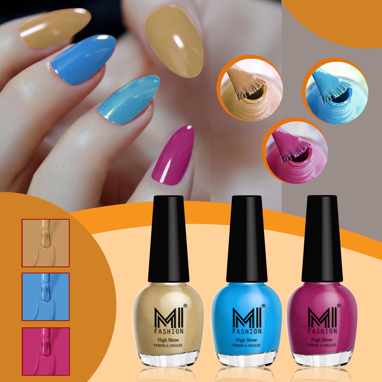 MI FASHION HD Shine Long-Lasting Nail Polish Set For Professional Look