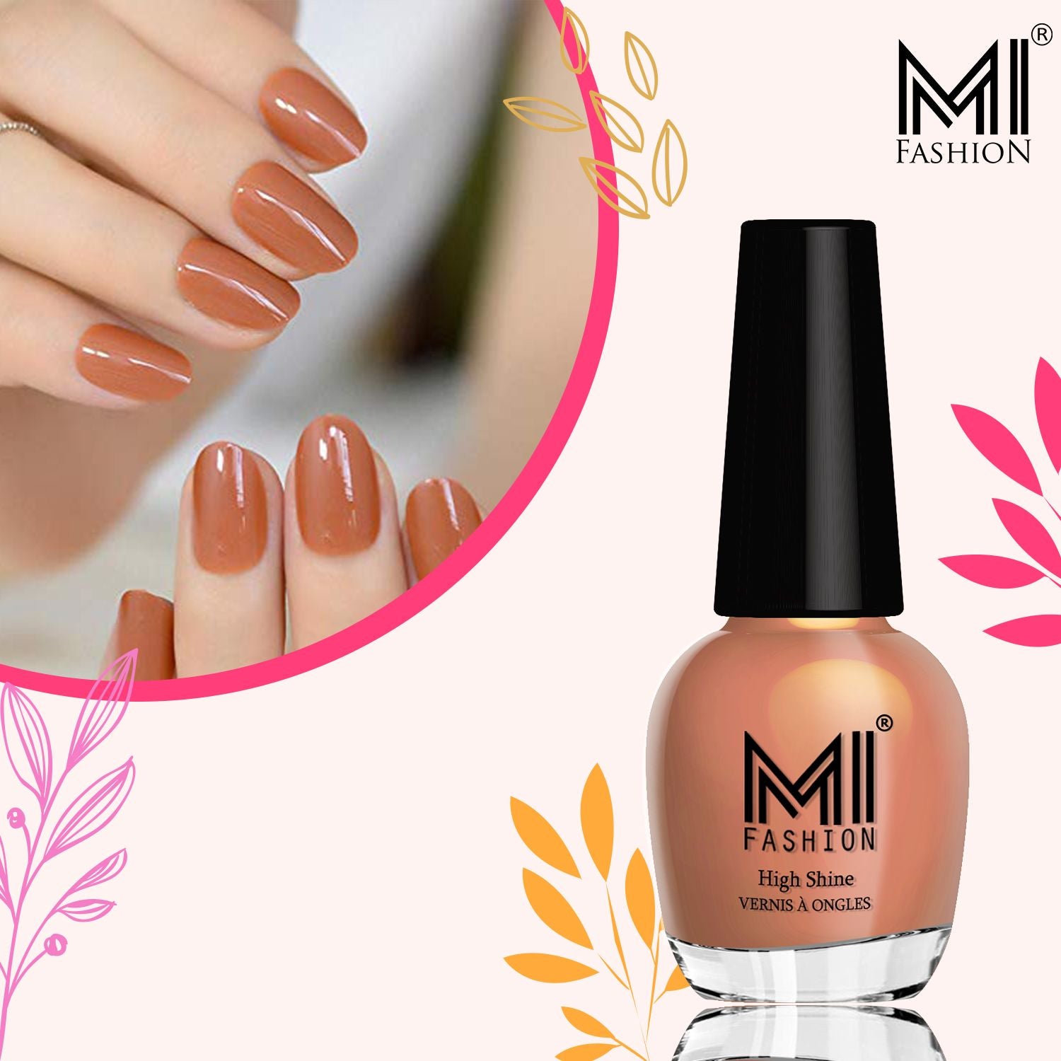 MI Fashion Nail Paint Kit Create Eye Catching Glossy Nails with Ease (Nude)