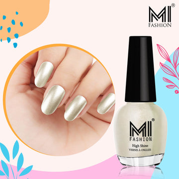 MI Fashion Ultra Glossy & HD Shine, Long Lasting Nail Polish Combo For Professional Look (Pearly White Chrome)