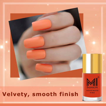 Orange matte nail polish