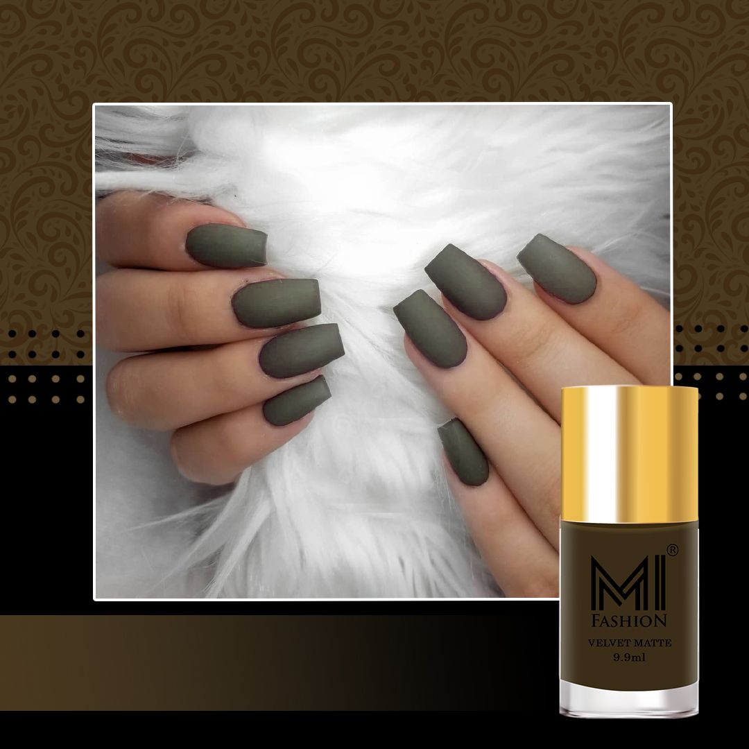 Brown matte nail polish
