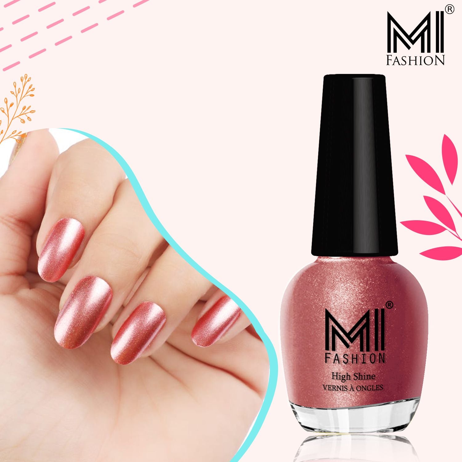 MI Fashion Nail Paint Set High Shine and Long Lasting Glossy Nails (Hot Lava)