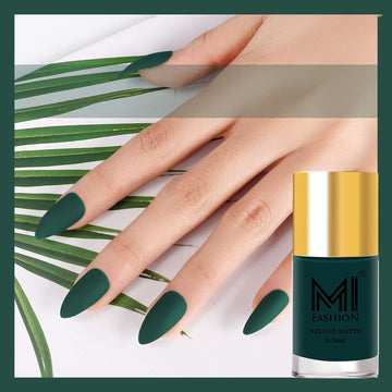 Green matte nail polish