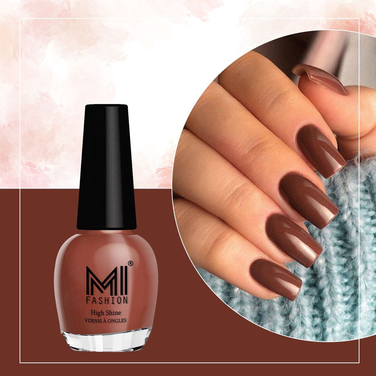 MI Fashion Nail Polish Kit for a Shiny and Stylish Manicure For Every Women (Chocolate Brown)